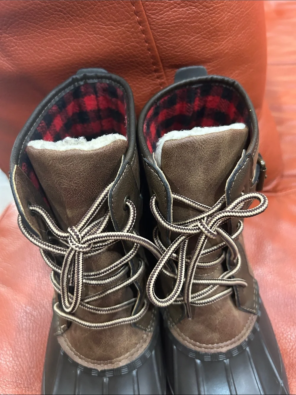 Madden Girl Brown and Black Waterproof Lace-Up Snow Boots